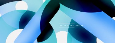 Yuvarlak şekiller daireler ve diğer geometrik şekiller. Duvar kağıdı afişi arkaplan kartı veya iniş sayfası için vektör illüstrasyonu