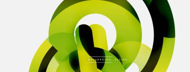 Yuvarlak şekiller daireler ve diğer geometrik şekiller. Duvar kağıdı afişi arkaplan kartı veya iniş sayfası için vektör illüstrasyonu