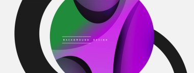 Yaratıcı geometrik duvar kağıdı. Asgari soyut arkaplan. Duvar kağıdı arkaplanı veya iniş sayfası için daire ve dalga kompozisyon vektör çizimi