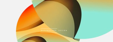 Yaratıcı geometrik duvar kağıdı. Asgari soyut arkaplan. Duvar kağıdı arkaplanı veya iniş sayfası için daire ve dalga kompozisyon vektör çizimi