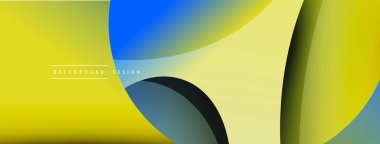 Yaratıcı geometrik duvar kağıdı. Asgari soyut arkaplan. Duvar kağıdı arkaplanı veya iniş sayfası için daire ve dalga kompozisyon vektör çizimi