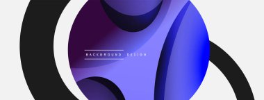 Yaratıcı geometrik duvar kağıdı. Asgari soyut arkaplan. Duvar kağıdı arkaplanı veya iniş sayfası için daire ve dalga kompozisyon vektör çizimi