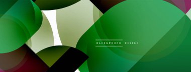 Yuvarlak üçgen çizgileri ve daireleri şekillendirir. Duvar kağıdı afişi arkaplanı veya iniş sayfası için Geometrik vektör çizimi