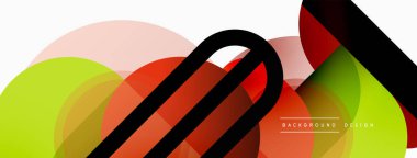 Yuvarlak üçgen çizgileri ve daireleri şekillendirir. Duvar kağıdı afişi arkaplanı veya iniş sayfası için Geometrik vektör çizimi