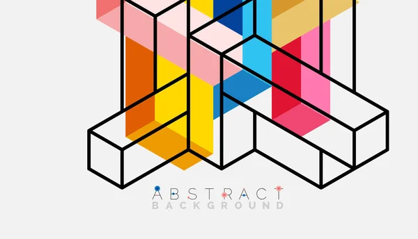 Abstrakt baggrund. 3d terninger, kubiske elementer og blokke. Techno eller forretningskoncept til tapet, banner, baggrund, destinationsside – Stock-vektor