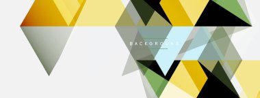 Mozaik üçgenler geometrik arkaplan. Tekno veya iş konsepti, duvar kağıdı, afiş, arkaplan, iniş sayfası deseni