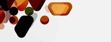 Beyaz üzerine renkli baloncuklar ve yuvarlak geometrik şekiller. Duvar kağıdı, pankart, arkaplan, iniş sayfası için vektör geometrik asgari özet arkaplan