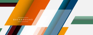 Vektör arkaplanı. Gölge efektli soyut örtüşen renk çizgileri tasarımı. Duvar kağıdı afişi için resim arkaplanı veya iniş sayfası