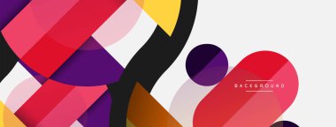 Yuvarlak geometrik şekiller çizgiler ve daireler. Duvar kağıdı afişi ya da iniş sayfası için vektör şablonu