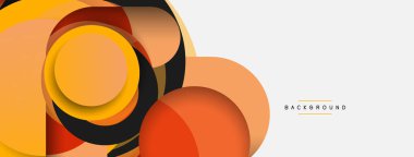 Çember ve yuvarlak şekiller soyut arkaplan. Duvar kağıdı afişi veya iniş sayfası için vektör illüstrasyonu