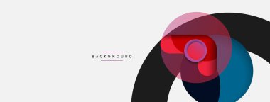 Çember ve yuvarlak şekiller soyut arkaplan. Duvar kağıdı afişi veya iniş sayfası için vektör illüstrasyonu