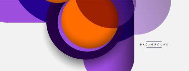 Çember ve yuvarlak şekiller soyut arkaplan. Duvar kağıdı afişi veya iniş sayfası için vektör illüstrasyonu