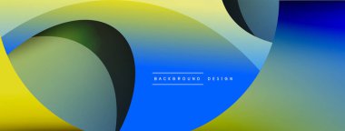 Yaratıcı geometrik duvar kağıdı. Asgari soyut arkaplan. Duvar kağıdı arkaplanı veya iniş sayfası için daire ve dalga kompozisyon vektör çizimi