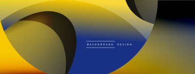 Yaratıcı geometrik duvar kağıdı. Asgari soyut arkaplan. Duvar kağıdı arkaplanı veya iniş sayfası için daire ve dalga kompozisyon vektör çizimi