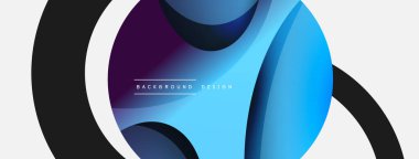 Yaratıcı geometrik duvar kağıdı. Asgari soyut arkaplan. Duvar kağıdı arkaplanı veya iniş sayfası için daire ve dalga kompozisyon vektör çizimi