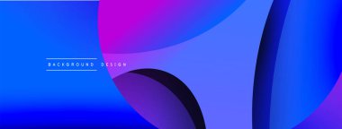 Yaratıcı geometrik duvar kağıdı. Asgari soyut arkaplan. Duvar kağıdı arkaplanı veya iniş sayfası için daire ve dalga kompozisyon vektör çizimi