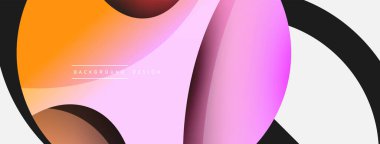 Yaratıcı geometrik duvar kağıdı. Asgari soyut arkaplan. Duvar kağıdı arkaplanı veya iniş sayfası için daire ve dalga kompozisyon vektör çizimi