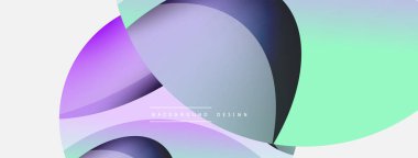 Yaratıcı geometrik duvar kağıdı. Asgari soyut arkaplan. Duvar kağıdı arkaplanı veya iniş sayfası için daire ve dalga kompozisyon vektör çizimi