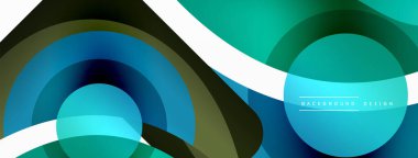 Yaratıcı geometrik duvar kağıdı. Asgari soyut arkaplan. Duvar kağıdı arkaplanı veya iniş sayfası için daire dalga ve yuvarlak şekiller kompozisyon vektör çizimi