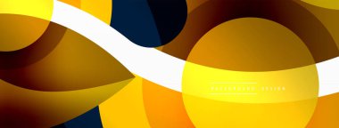 Renkli geometrik şekilli soyut arkaplan. Yuvarlak şekilli, daire ve çizgilerle çok güzel bir arka plan. Geometrik tasarım. Vektör illüstrasyonu