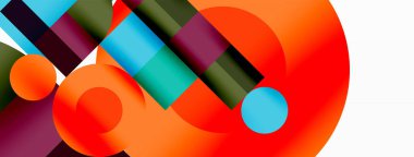 Güzel soyut bir arka plan. Çemberler, üçgen şekiller ve kareler. Duvar kağıdı, pankart, arkaplan veya iniş için en küçük geometrik şablon