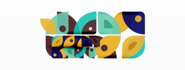 Çizgiler, kareler, daireler ve üçgenler. Duvar kağıdı, pankart, arkaplan, sunum veya iniş sayfası için Geometrik soyut arkaplan