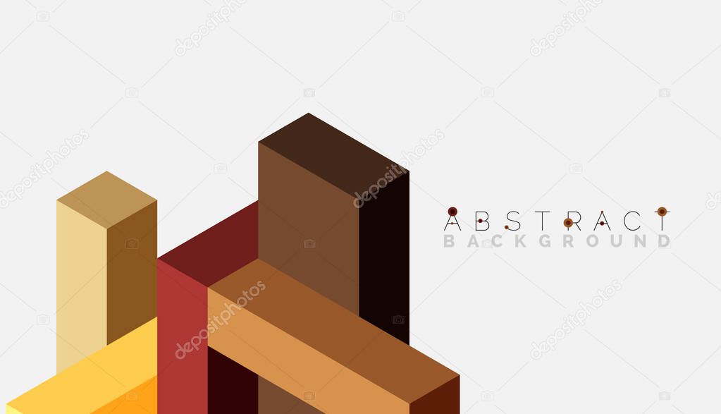 Abstract background. 3d cubes, cubic elements and blocks. Techno or business concept for wallpaper, banner, background, landing page