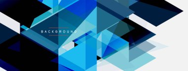 Mozaik üçgenler geometrik arkaplan. Tekno veya iş konsepti, duvar kağıdı, afiş, arkaplan, iniş sayfası deseni