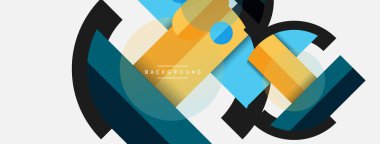 Yuvarlak geometrik şekiller çizgiler ve daireler. Duvar kağıdı afişi ya da iniş sayfası için vektör şablonu