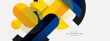 Geometrik şekiller bileşim soyut arkaplan. Çember çizgileri ve dikdörtgenler. Duvar kağıdı afişi veya iniş sayfası için vektör illüstrasyonu