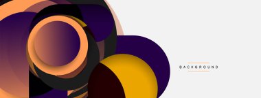 Çember ve yuvarlak şekiller soyut arkaplan. Duvar kağıdı afişi veya iniş sayfası için vektör illüstrasyonu