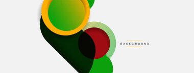 Yaratıcı geometrik duvar kağıdı. Asgari soyut arkaplan. Duvar kağıdı arkaplanı veya iniş sayfası için daire bileşimi vektör çizimi