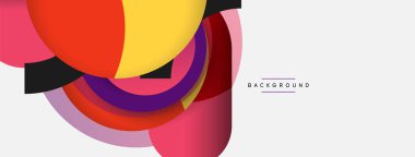 Çember ve yuvarlak şekiller soyut arkaplan. Duvar kağıdı afişi veya iniş sayfası için vektör illüstrasyonu