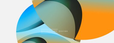 Yaratıcı geometrik duvar kağıdı. Asgari soyut arkaplan. Duvar kağıdı arkaplanı veya iniş sayfası için daire ve dalga kompozisyon vektör çizimi