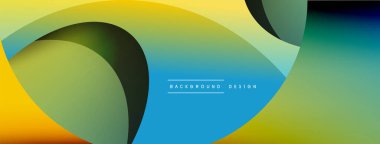 Yaratıcı geometrik duvar kağıdı. Asgari soyut arkaplan. Duvar kağıdı arkaplanı veya iniş sayfası için daire ve dalga kompozisyon vektör çizimi