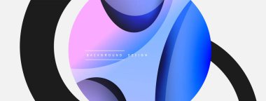 Yaratıcı geometrik duvar kağıdı. Asgari soyut arkaplan. Duvar kağıdı arkaplanı veya iniş sayfası için daire ve dalga kompozisyon vektör çizimi