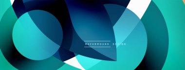 Yaratıcı geometrik duvar kağıdı. Asgari soyut arkaplan. Duvar kağıdı arkaplanı veya iniş sayfası için daire dalga ve yuvarlak şekiller kompozisyon vektör çizimi