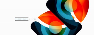 Yaratıcı geometrik duvar kağıdı. Asgari soyut arkaplan. Duvar kağıdı arkaplanı veya iniş sayfası için daire dalga ve yuvarlak şekiller kompozisyon vektör çizimi