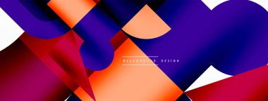 Çember ve kare geometrik arkaplan. Duvar kağıdı, pankart, arkaplan ya da iniş için üçgen ve kareli yuvarlak şekiller