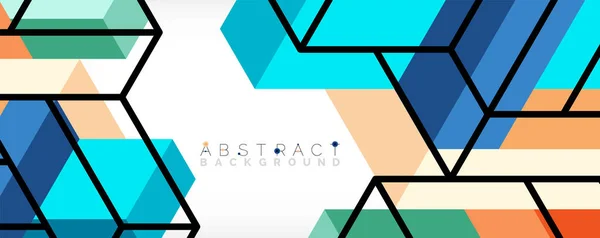 Abstrakt bakgrund. 3d kuber, kubikbitar och block. Techno eller affärsidé för tapeter, banner, bakgrund, landningssida — Stock vektor