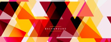 Renkli üçgen bileşimi, geometrik soyut arkaplan. Tekno veya iş konsepti, duvar kağıdı, afiş, arkaplan, iniş sayfası deseni