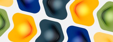 Beyaz arka planda renkli ok şekilleri. Minimum geometrik soyut arkaplan. Duvar kağıdı afişi veya iniş sayfası için vektör illüstrasyonu