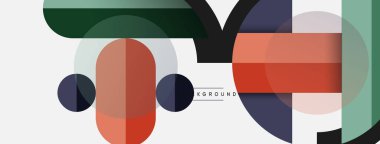 Yuvarlak geometrik şekiller çizgiler ve daireler. Duvar kağıdı afişi ya da iniş sayfası için vektör şablonu