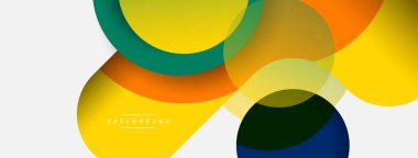 Vektör yuvarlak şekilli daireler minimum geometrik arkaplan. Duvar kağıdı afişi veya iniş sayfası için vektör illüstrasyonu