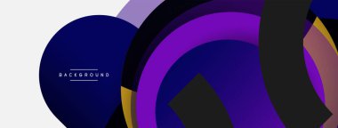 Yaratıcı geometrik duvar kağıdı. Asgari soyut arkaplan. Duvar kağıdı arkaplanı veya iniş sayfası için daire bileşimi vektör çizimi