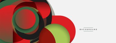 Çember ve yuvarlak şekiller soyut arkaplan. Duvar kağıdı afişi veya iniş sayfası için vektör illüstrasyonu