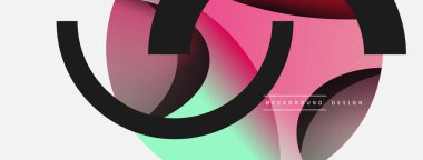 Yaratıcı geometrik duvar kağıdı. Asgari soyut arkaplan. Duvar kağıdı arkaplanı veya iniş sayfası için daire ve dalga kompozisyon vektör çizimi