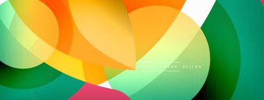 Renkli geometrik şekilli soyut arkaplan. Yuvarlak şekilli, daire ve çizgilerle çok güzel bir arka plan. Geometrik tasarım. Vektör illüstrasyonu