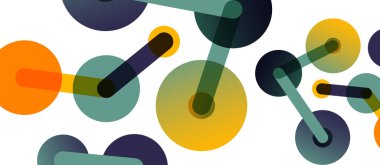 Çizgi noktaları geometrik soyut arkaplan bağlantıları. Çizgilerle birbirine bağlı çemberler. Duvar kağıdı, afiş, arkaplan veya iniş için moda tekno iş şablonu