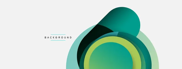 Vector round shapes circles minimal geometric background. Vector illustration for wallpaper banner background or landing page — Stock Vector